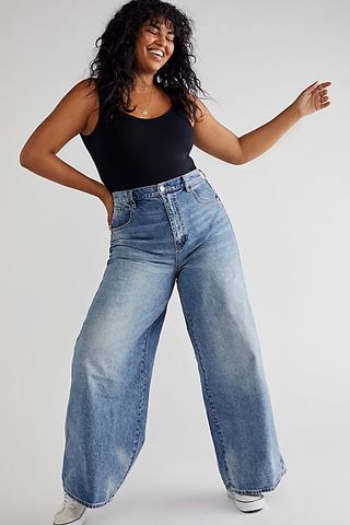 Free People + Crvy Gia Wide-Leg Jeans