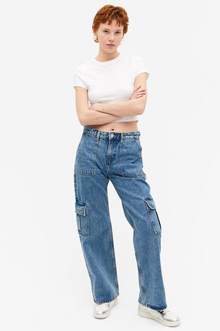 Monki + Kameko Low Waist Cargo Jeans