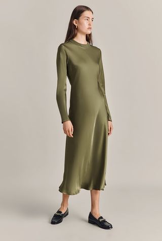 Ghost + Rhea Satin Midi Dress