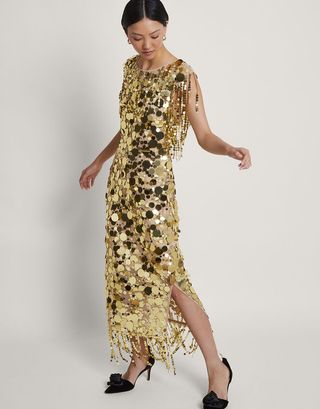 Monsoon + Solange Sequin Dress Gold