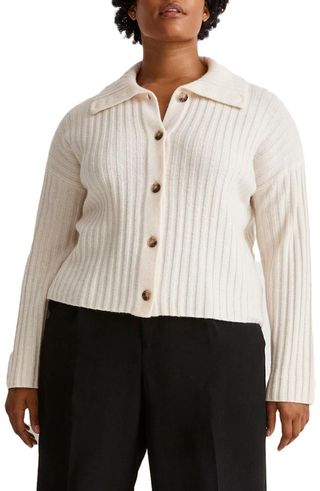 Madewell + Wool Blend Oversize Collar Cardigan