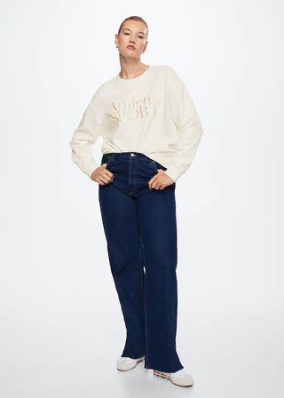 Mango + Embroidered Sweater Sweatshirt