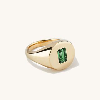 Mejuri + Signet Pinky Ring Chrome Diopside