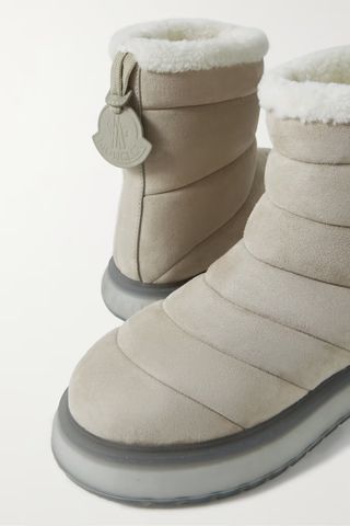 Moncler + Hermosa Shearling-Lined Suede Ankle Boots