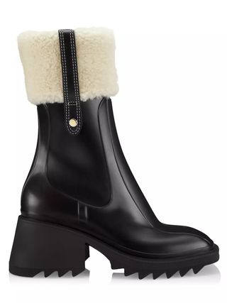 Chloé + Betty Shearling-Lined Rubber Boots