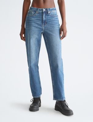 Calvin Klein + High Rise Straight Leg Jeans