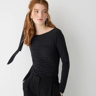J.Crew + Ruched Long-Sleeve Top