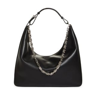 Givenchy + Medium Moon Cutout Leather Hobo Bag