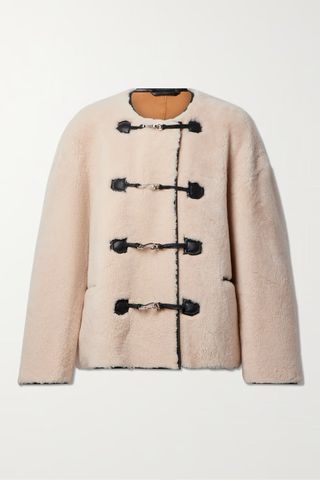 Toteme + Leather-Trimmed Shearling Jacket