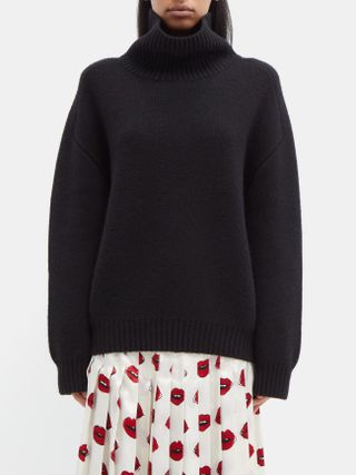 Khaite + Landen Oversized High-Neck Cashmere Sweater