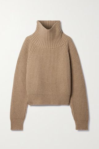 Khaite + Lanzino Ribbed Cashmere Turtleneck Sweater