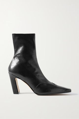 Khaite + Nevada Leather Ankle Boots