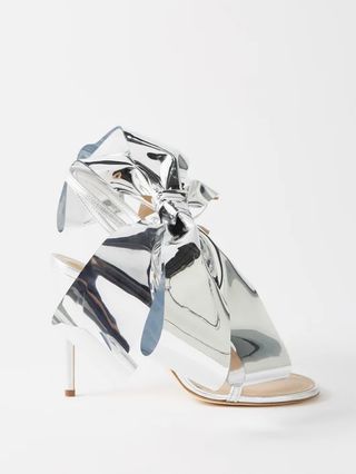 Loewe + Bow 100 Metallic-Leather Sandals