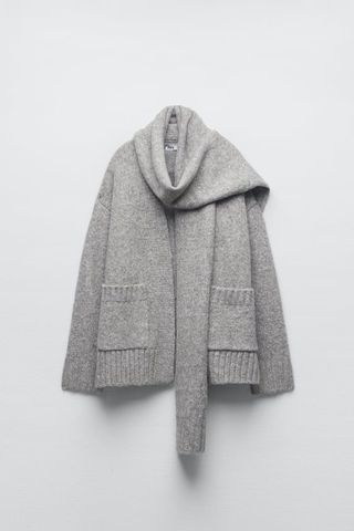 Zara + Shawl Collar Knit Jacket