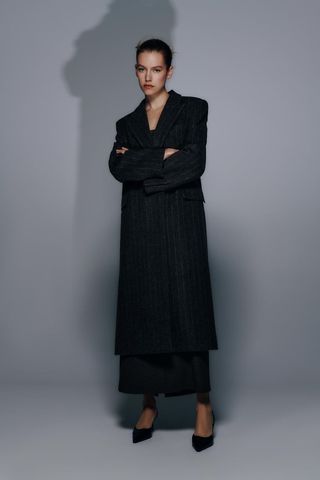 Zara + Menswear-Style Pinstripe Coat