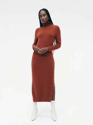 Naadam + Cashmere Turtleneck Dress With Slits