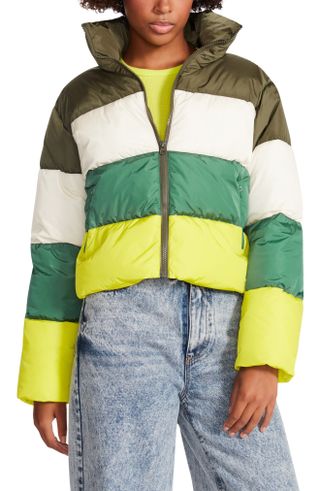 Steve Madden + Daisy Colorblock Puffer Jacket