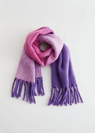& Other Stories + Fringed Gradient Wool Scarf