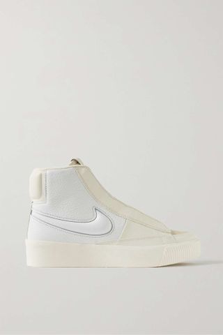 Nike + Blazer Mid Victory Smooth and Textured-Leather Sneakers