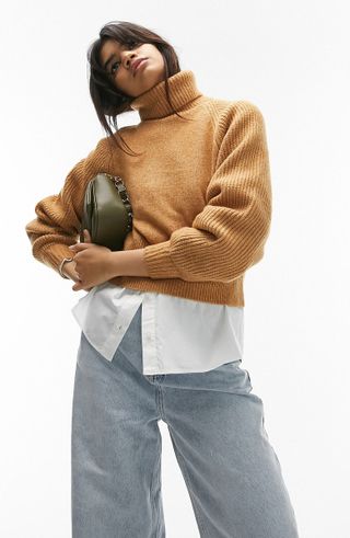 Topshop + Rib Turtleneck Sweater