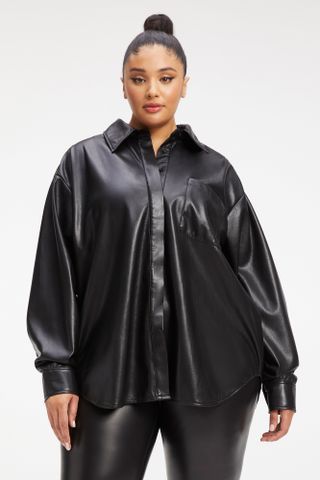 Good American + Faux Leather Unisex Shirt