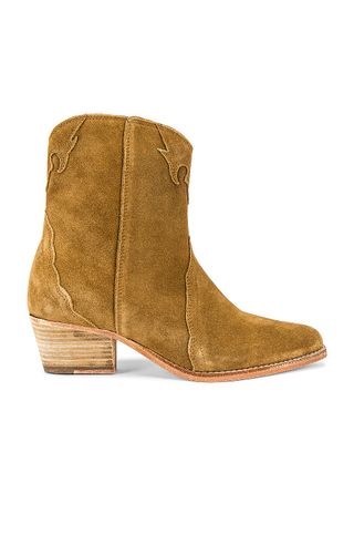 Free People + New Frontier Western Boots in Camel Suede