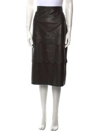 Altuzarra + Leather Knee-Length Skirt in XL