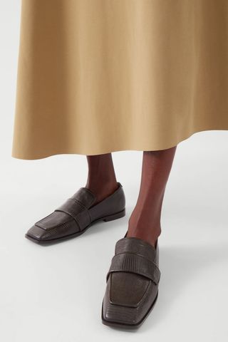 COS + Square-Toe Leather Loafers