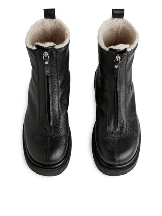 ARKET + Faux Fur Leather Boots