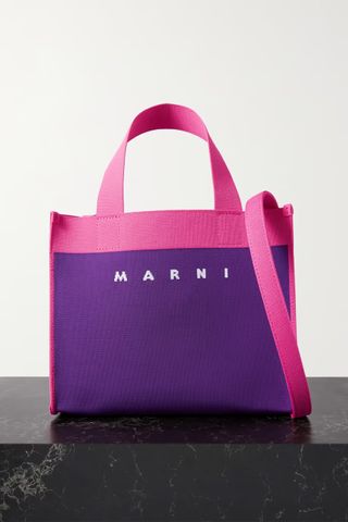 Marni + Shopping Small Jacquard-Knit Tote