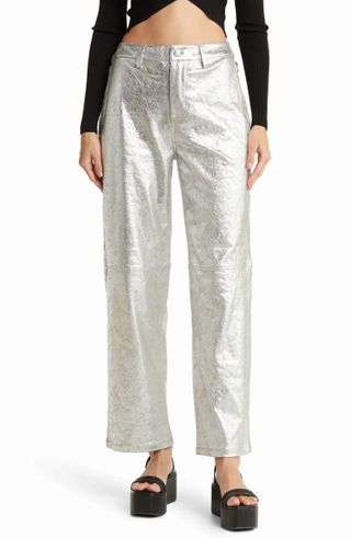 Simon Miller + Silver Foil High Waist Ankle Trouser Jeans