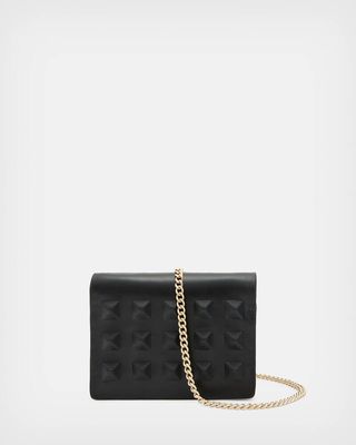 All Saints + Honore Studded Leather Cardholder