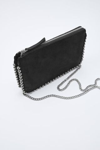 Zara + Studded Black Crossbody Bag
