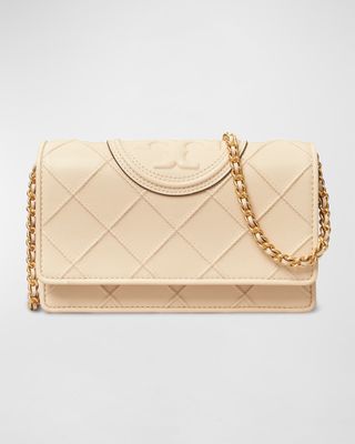 Tory Burch + Fleming Woven Chain Wallet Shoulder Bag