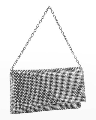 Whiting and Davis + Crystal-Embellished Wallet on Chain