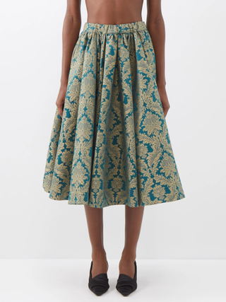 The Meaning Well + Alice Damask-Jacquard Deadstock Midi Skirt