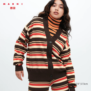 Uniqlo x Marni + Merino Blend Striped Oversized Cardigan