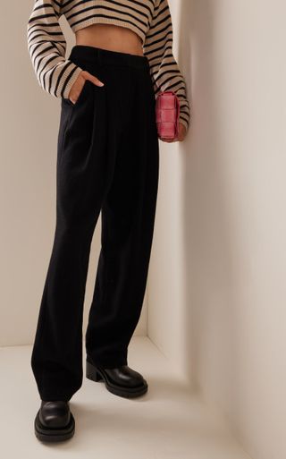 The Frankie Shop + Layton Pleated Wool-Blend Wide-Leg Trousers