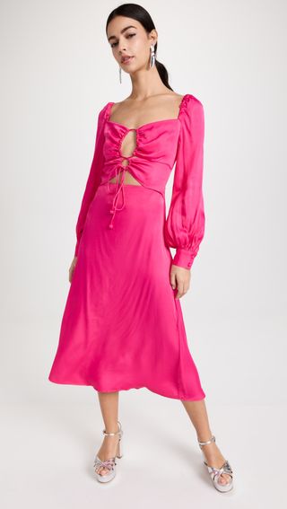 Farm Rio + Pink Cutout Maxi Dress