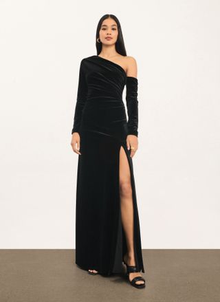 Donna Karan + One Shoulder Gown