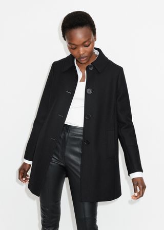 ME + Em + Feature Button Forever Swing Coat