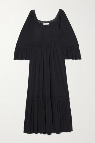See by Chloé + Tiered Lace-Trimmed Cotton Maxi Dress