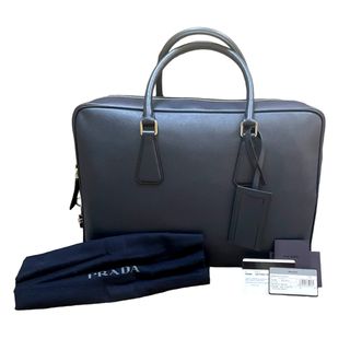 Prada + Borsa Da Viaggio Blue Saffiano Leather Logo Travel/Work Bag Briefcase