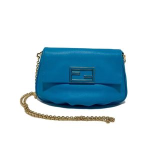 Fendi + Blue Leather Shoulder Bag