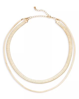 Aqua + Snake Chain Layered Collar Necklace