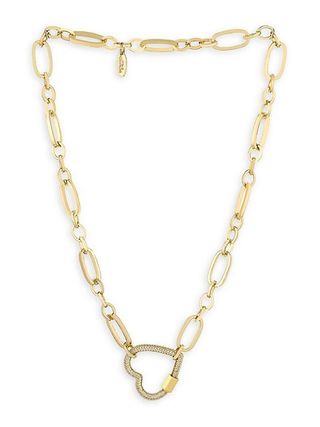 Ettika + 18K-Gold-Plated & Cubic Zirconia Open Heart Pendant Necklace