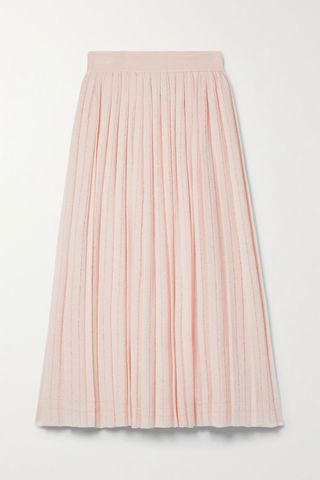 Loro Piana + Pleated Cashmere and Silk-Blend Midi Skirt