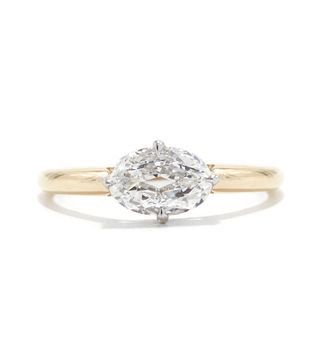 Ashley Zhang + Sutton East West Oval Cut Diamond Engagement Ring