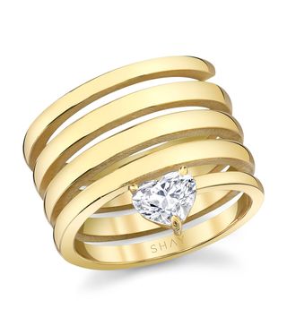 Shay + Heart Diamond & 18kt Gold Spiral Ring