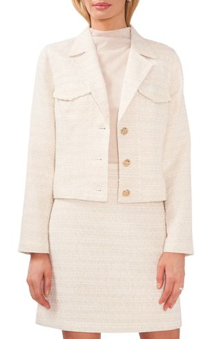 Halogen + Tweed Crop Blazer